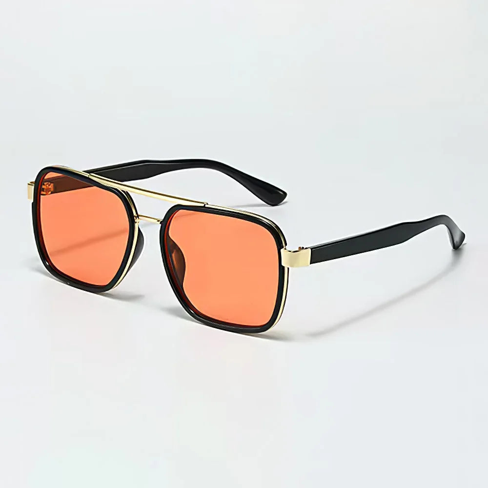 Regent Luxe square unisex sunglasses tortoise arms gold accents bold geometric frame timeless luxury