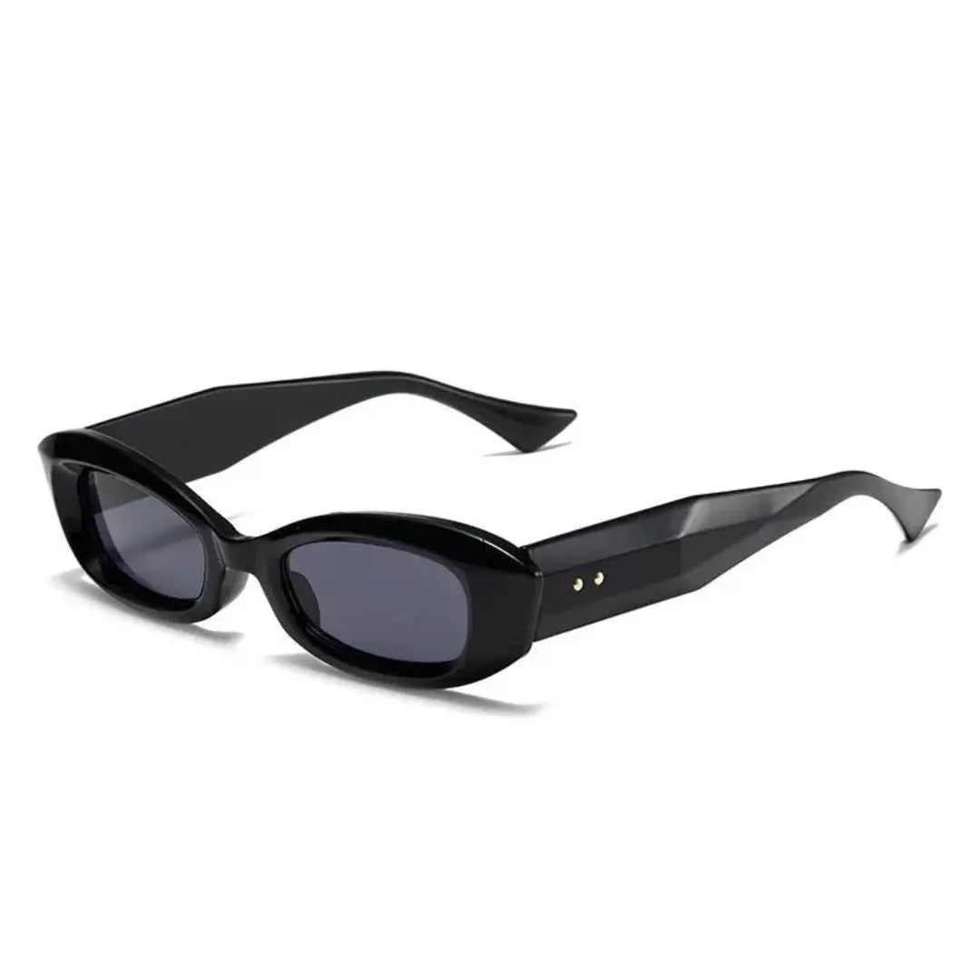 Seren Ray Renee rectangular bold acetate sunglasses retro 90s narrow oval lenses high-gloss frame
