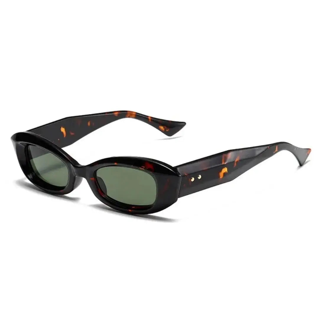 Seren Ray Renee rectangular bold acetate sunglasses narrow oval lenses retro 90s high-gloss frame