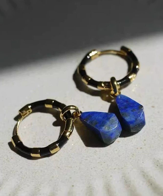 Boucles d'oreilles créoles rétro en bambou doré et cuivre - Urbann-Vibe