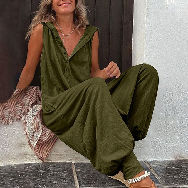 Harper | Women's Sleeveless Hooded Casual Jumpsuit