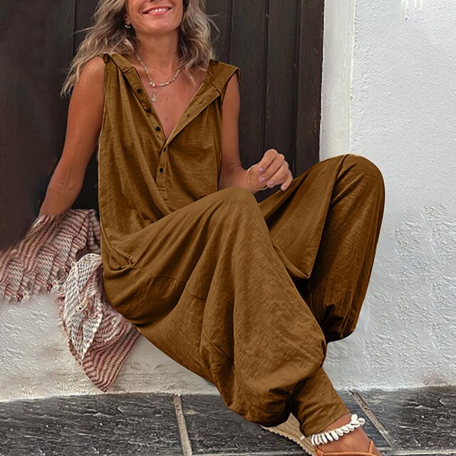Harper | Women's Sleeveless Hooded Casual Jumpsuit