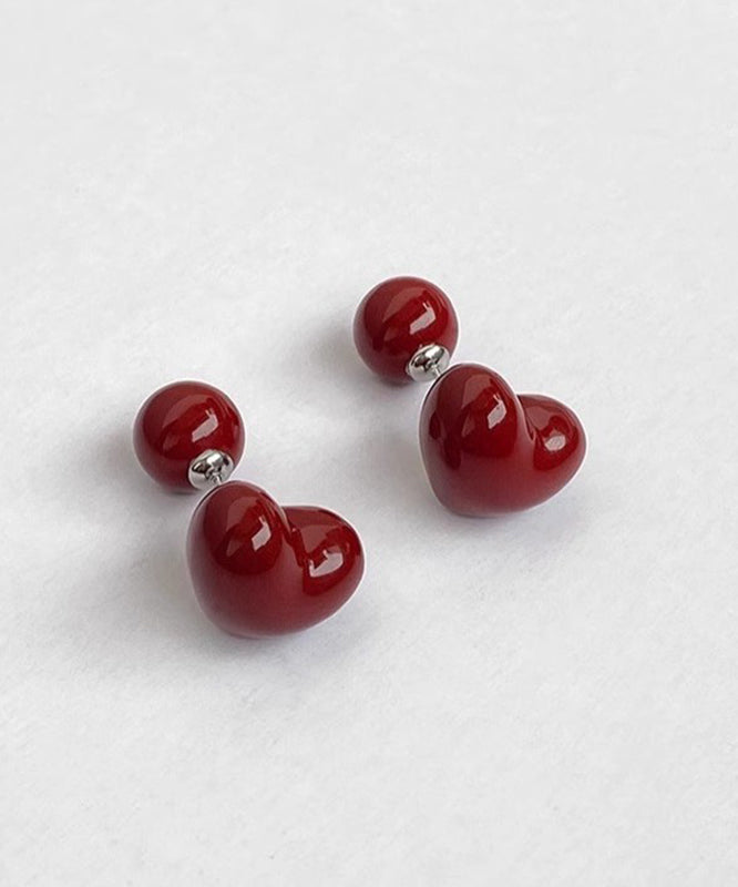 Boucles d'oreilles à tige rétro en argent sterling avec surdorure Love Glaze - Urbann-Vibe
