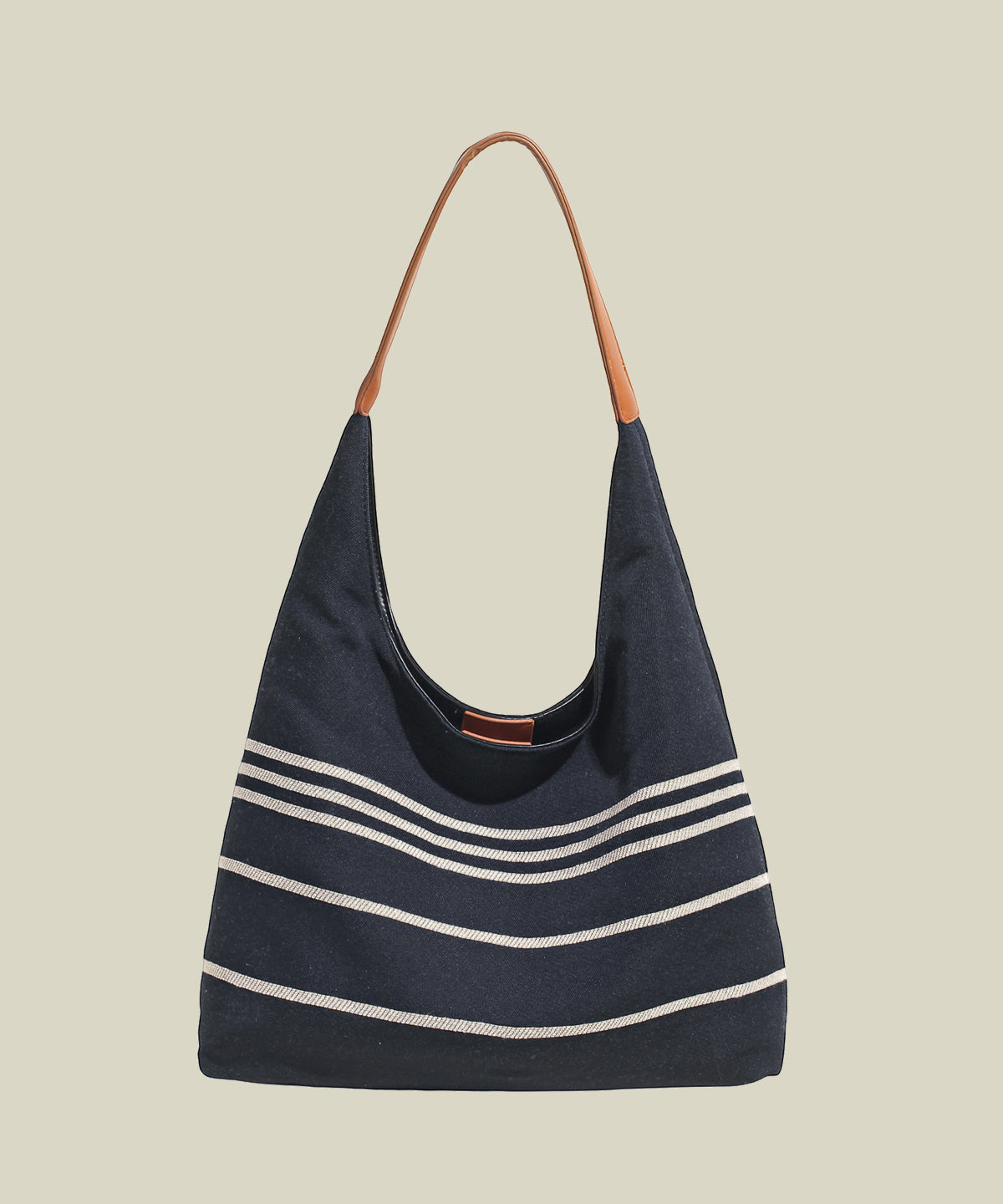 Sac à main rétro en toile solide et durable à rayures bleu marine - Urbann-Vibe