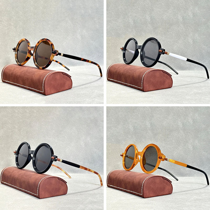 RetroVue Luxe round sunglasses mirrored TAC polarized lenses UV400 vintage-inspired unisex eyewear