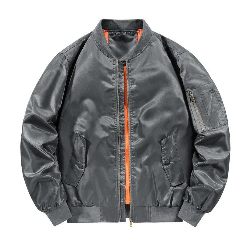 Retro MA-1 unisex bomber jacket olive green classic pilot style relaxed comfortable fit