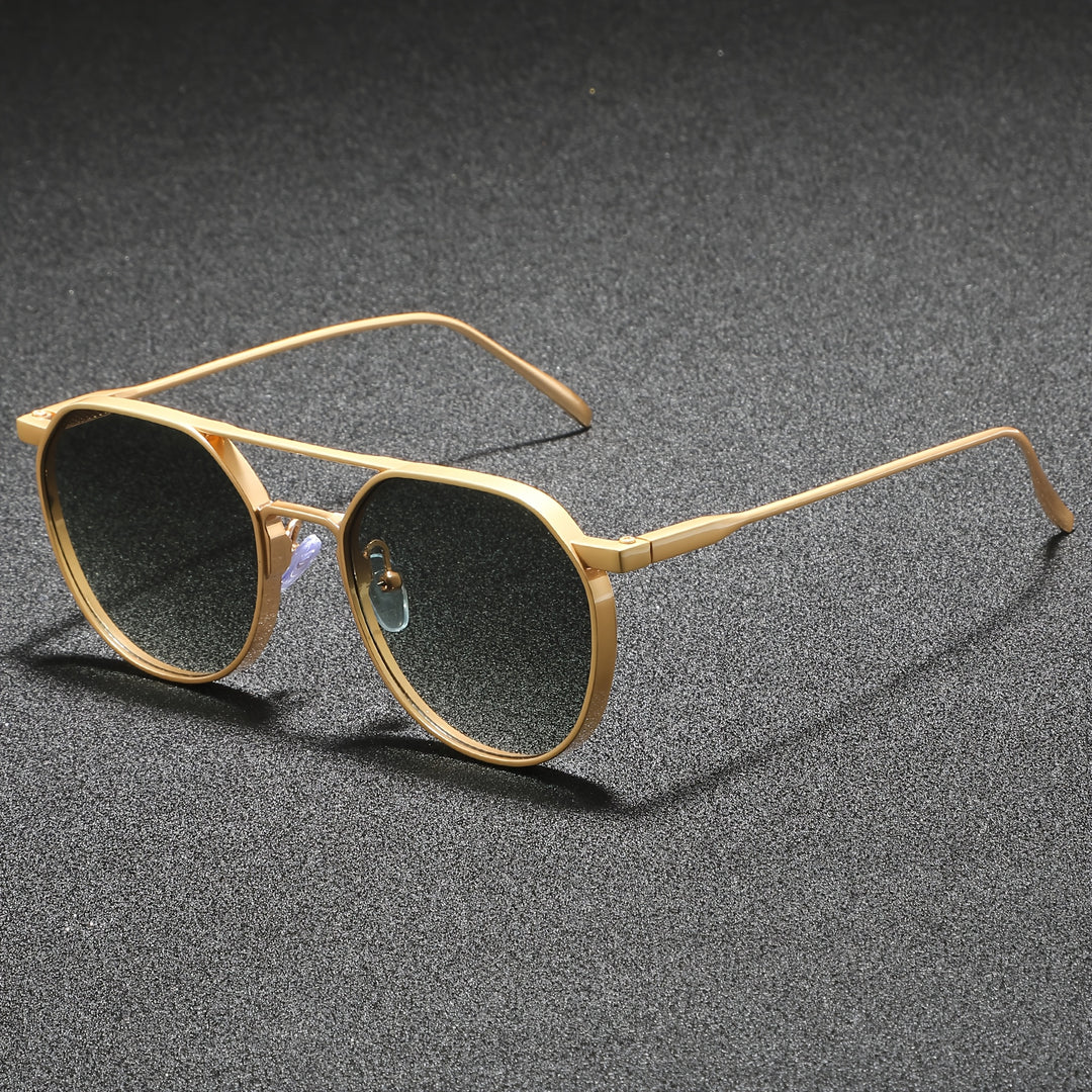Men's retro round sunglasses classic vintage style zinc alloy frame UV400 protection daily wear
