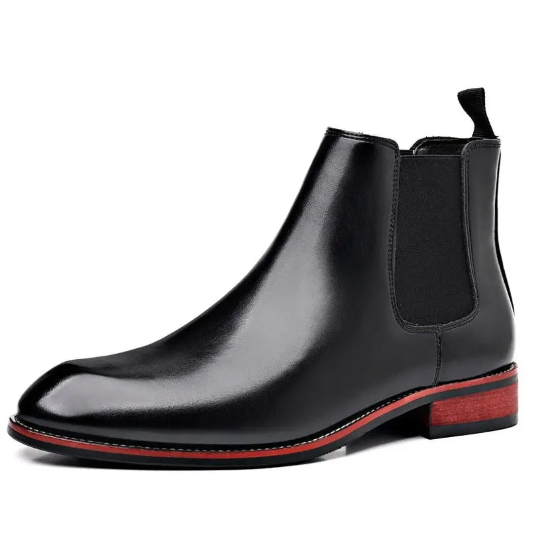 Men's brown full-grain leather Chelsea boots handcrafted slip-resistant ergonomic insole modern silhouette