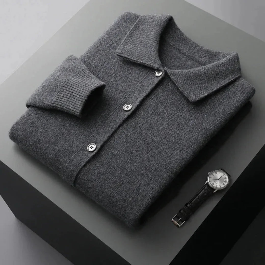 Riley wool cardigan button-up smart casual style breathable knit everyday comfort clean minimalist fit