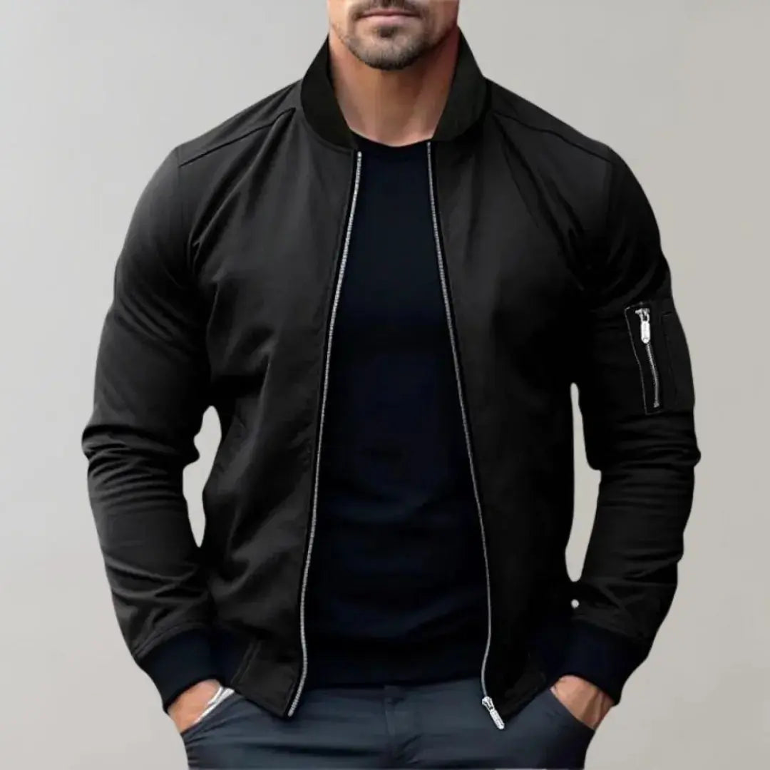 River lightweight full-zip bomber jacket unisex slim fit soft-touch polyester streetwear layer