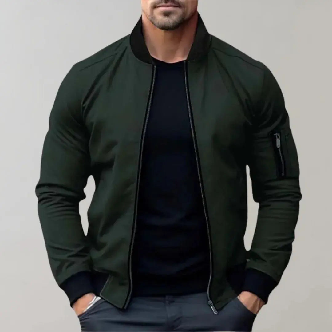 River lightweight full-zip bomber jacket unisex slim fit soft-touch polyester streetwear layer