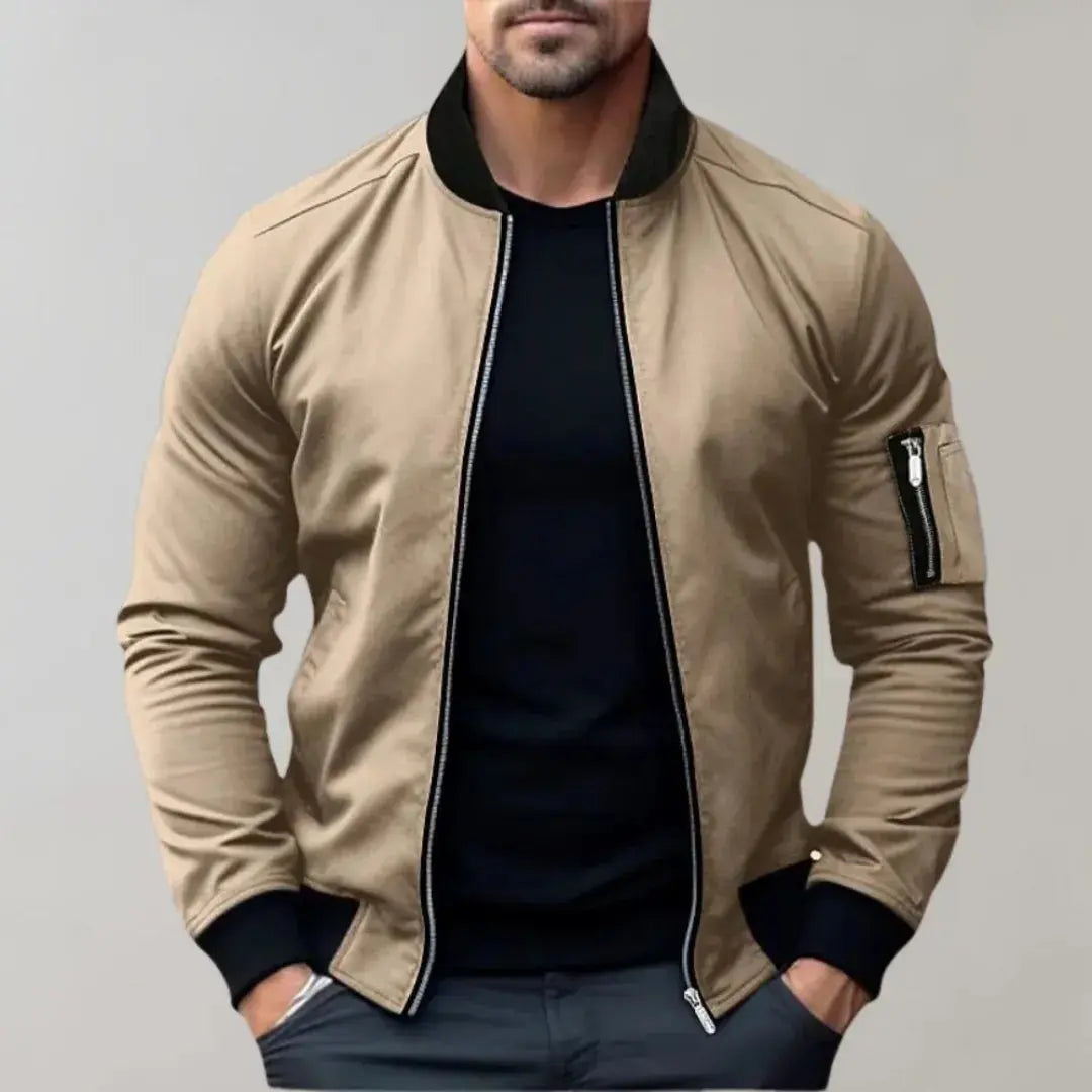 River lightweight full-zip bomber jacket unisex slim fit soft-touch breathable polyester streetwear layer