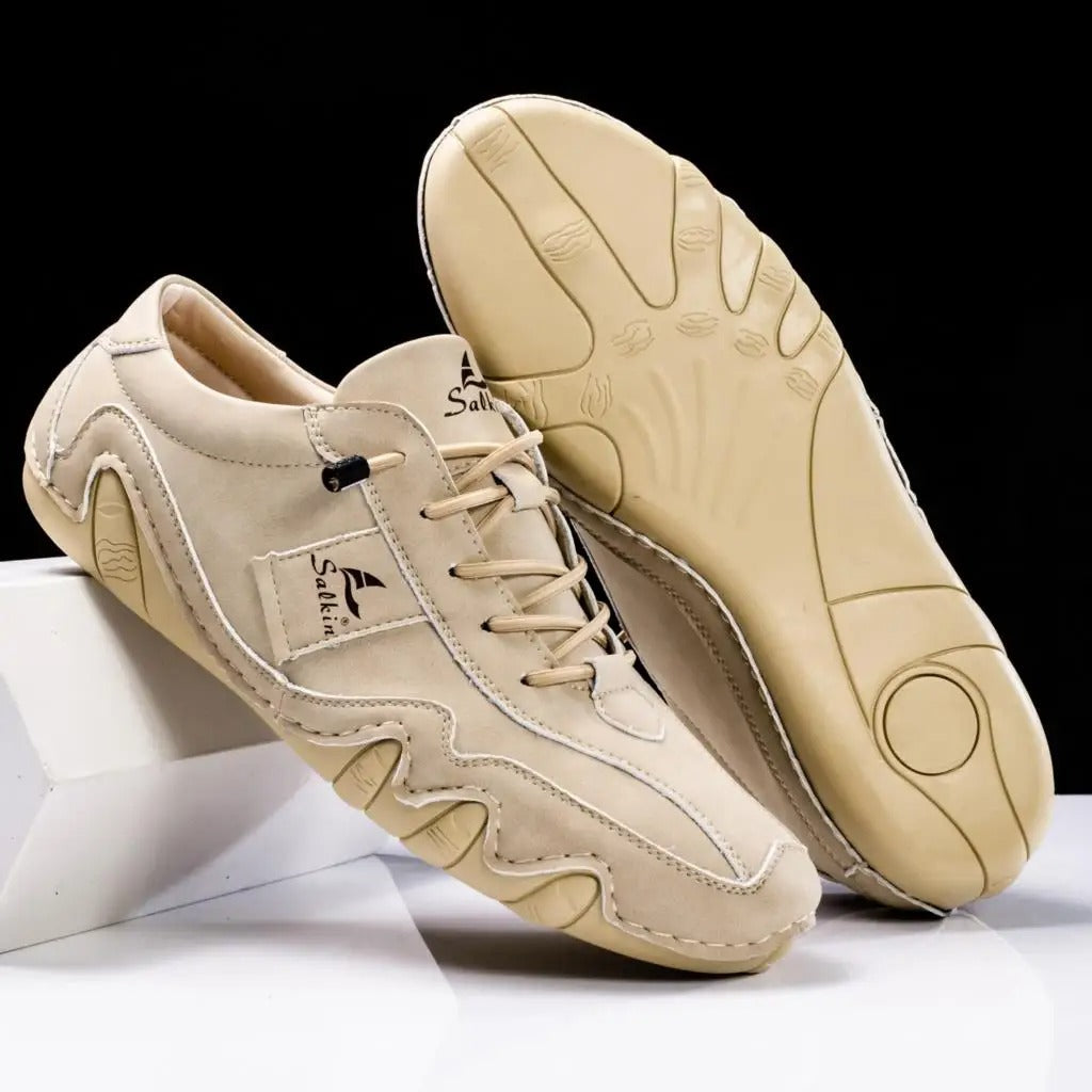 Riviera Passo leather shoes sculpted wave sole contrast stitching bold contemporary silhouette