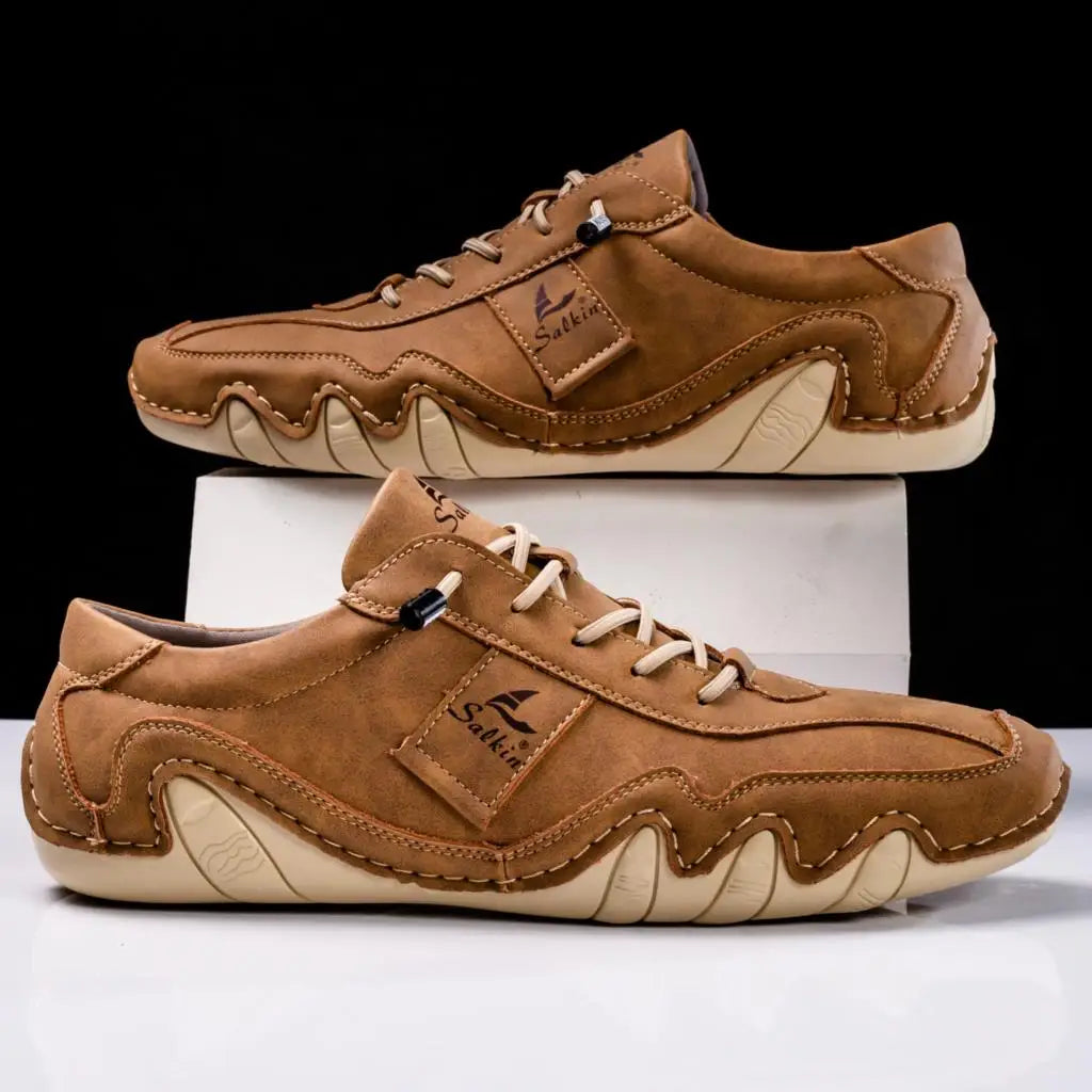 Riviera Passo leather shoes sculpted wave sole contrast stitching bold contemporary comfort style