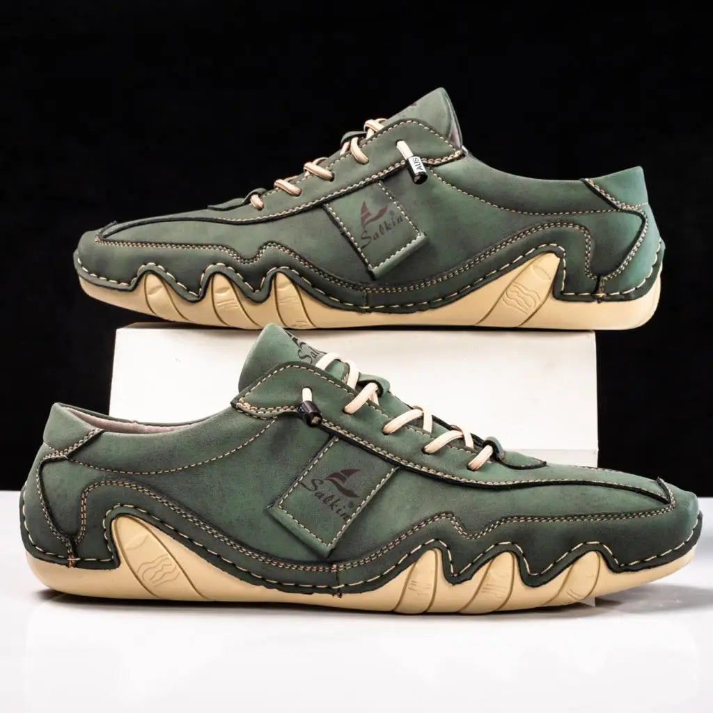 Riviera Passo leather shoes sculpted wave sole contrast stitching bold contemporary comfort style