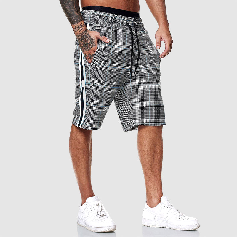 Roberto Russo men's plaid shorts knee-length relaxed fit breathable ultra-flexible casual wear