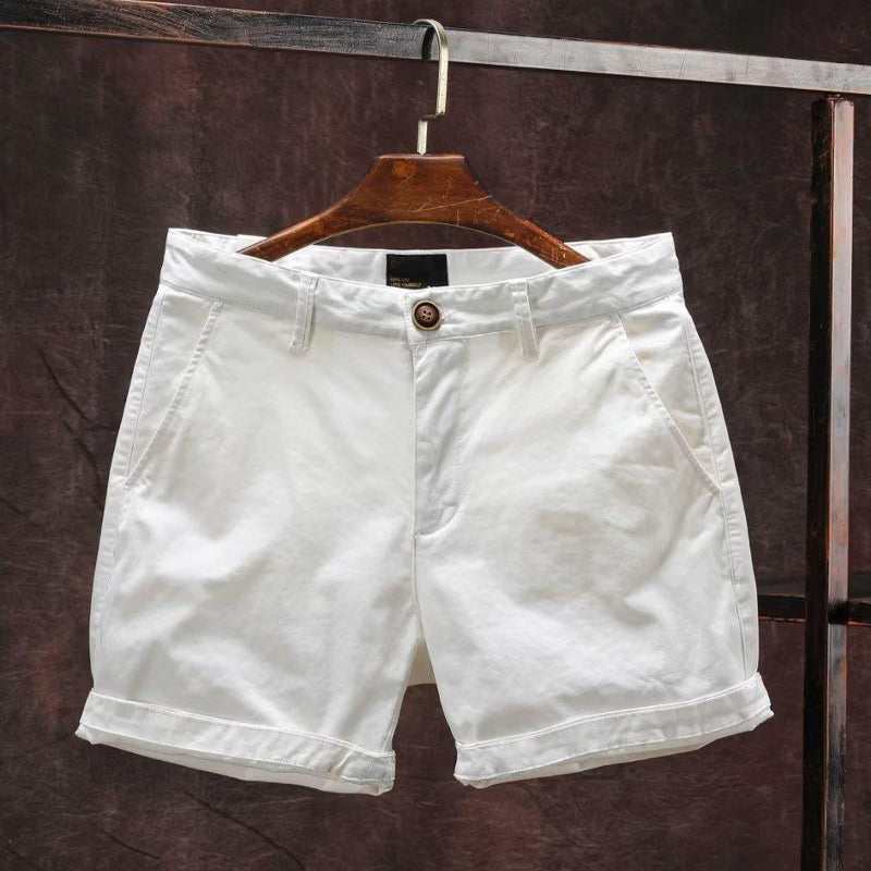 Roberto Russo men's loose cropped cotton summer shorts, relaxed silhouette, available in five colors
