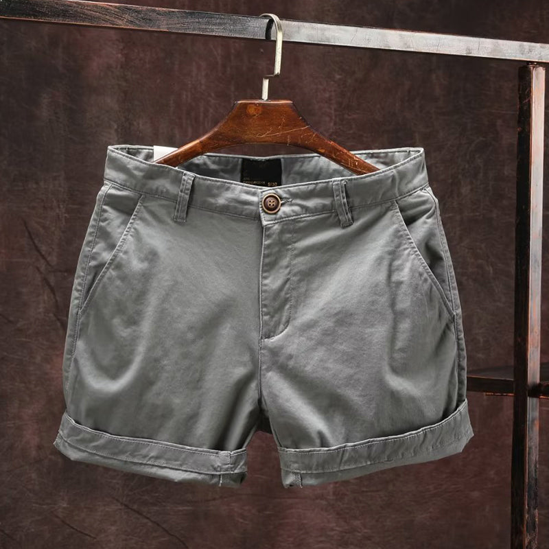 Roberto Russo men's loose cropped cotton summer shorts, relaxed silhouette, available in five colors
