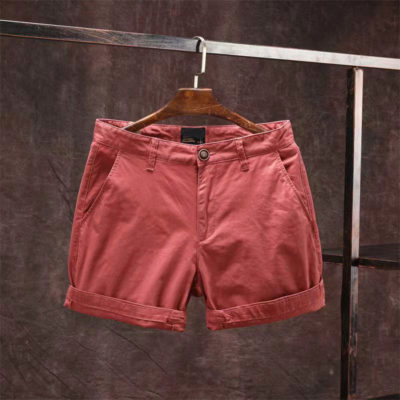 Roberto Russo men's loose cropped cotton summer shorts, relaxed silhouette, available in five colors