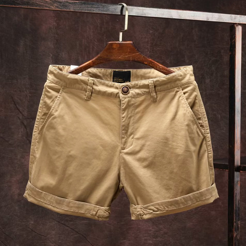 Roberto Russo men's loose cropped cotton summer shorts, relaxed silhouette, available in five colors