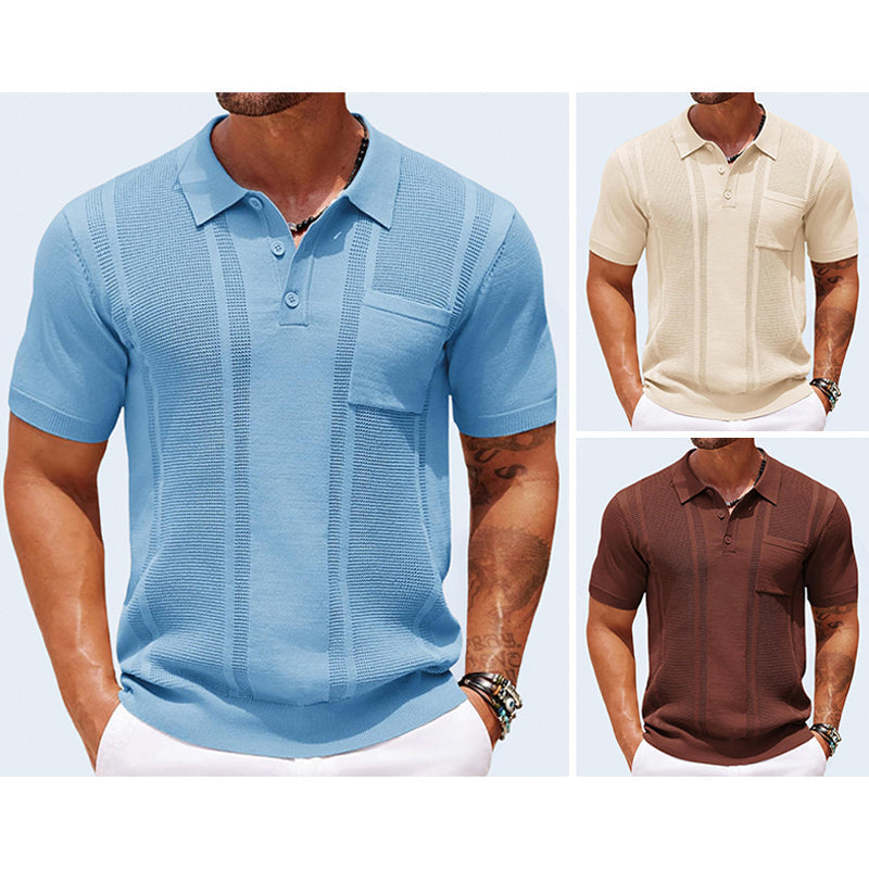 Roberto Russo men's ice silk polo shirt modern fit flocked finish lightweight breathable premium comfort