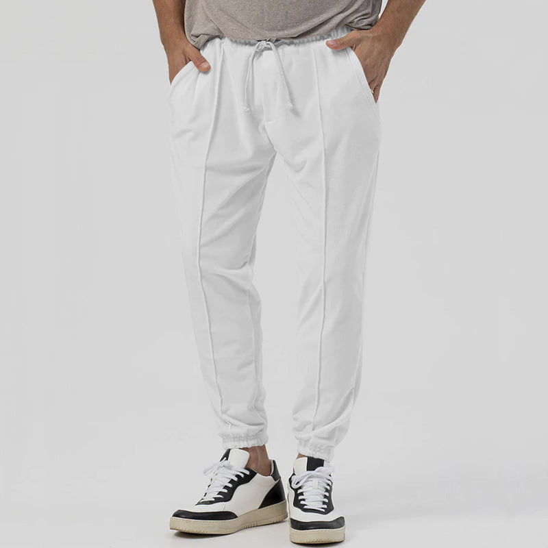 Roberto Russo Flex Motion Pants navy cotton blend slim athletic fit with microbounce elastic waistband