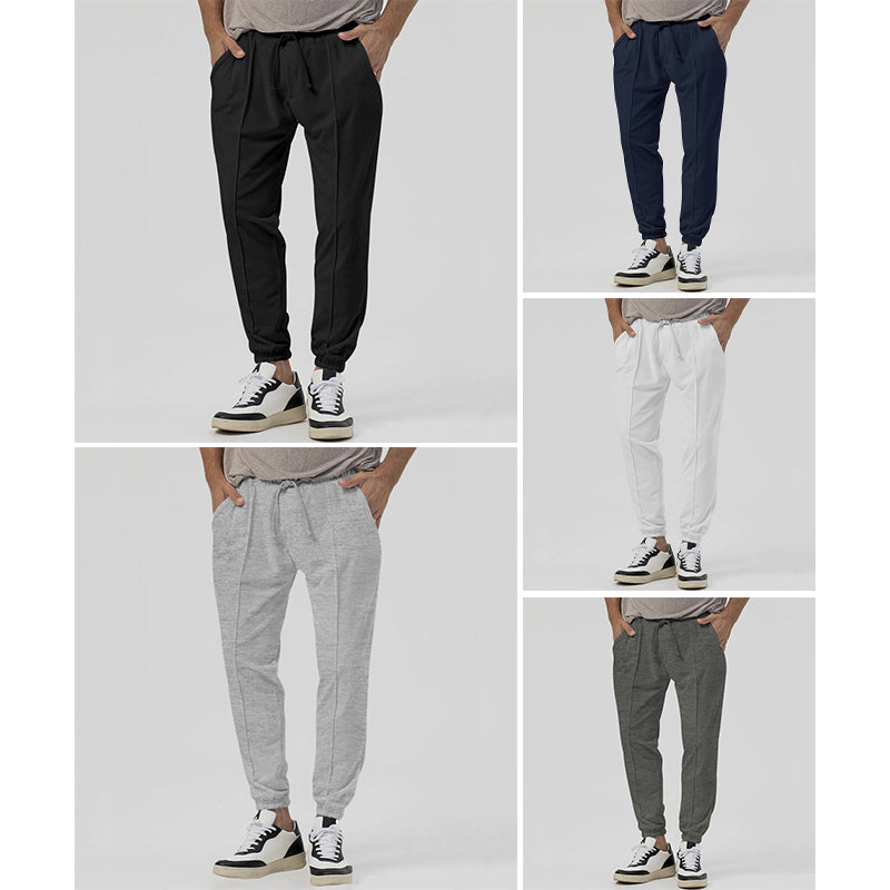 Roberto Russo Flex Motion Pants navy cotton blend slim active joggers with microbounce elastic waistband