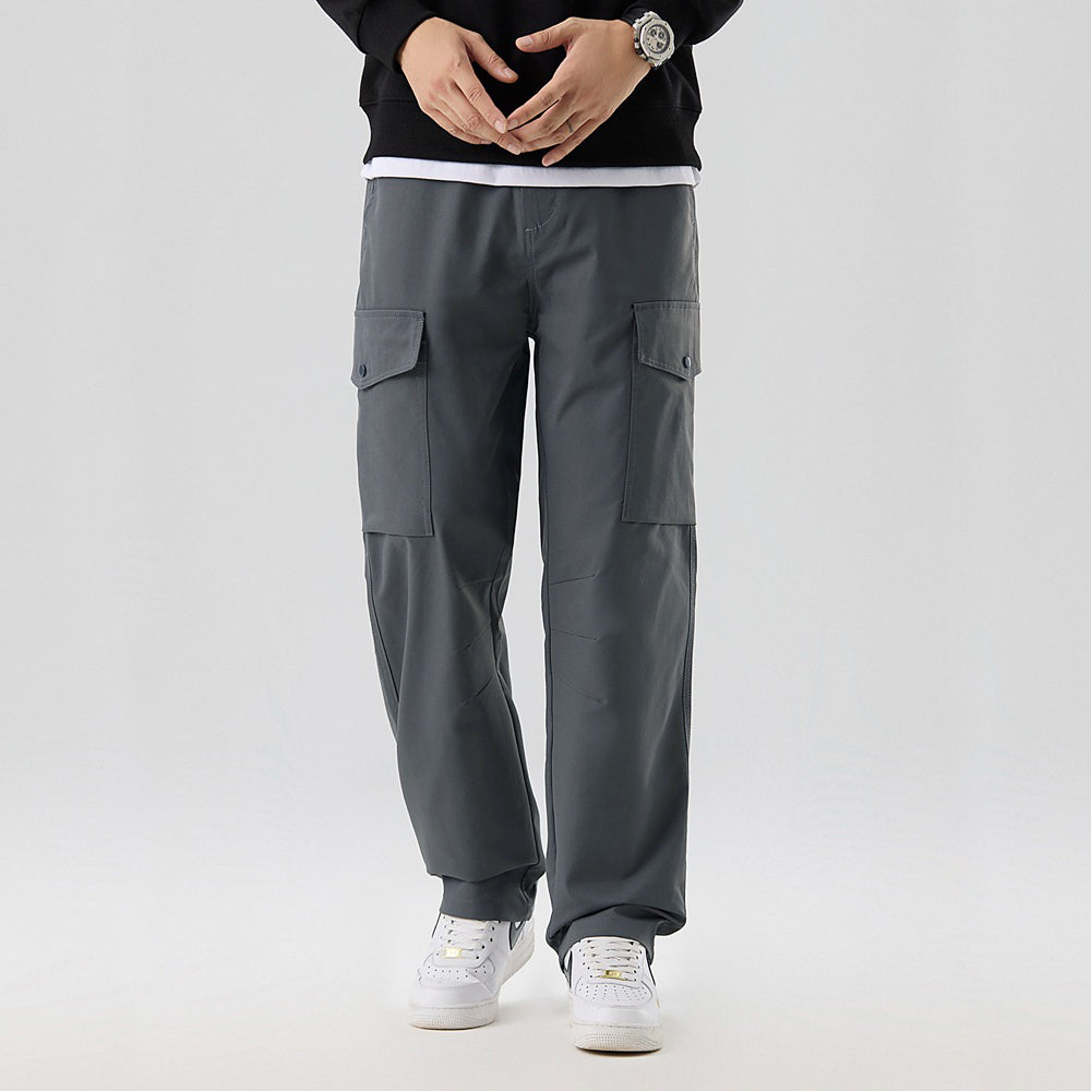 Men's relaxed fit cargo pants cotton blend multi-pocket design for outdoor adventures