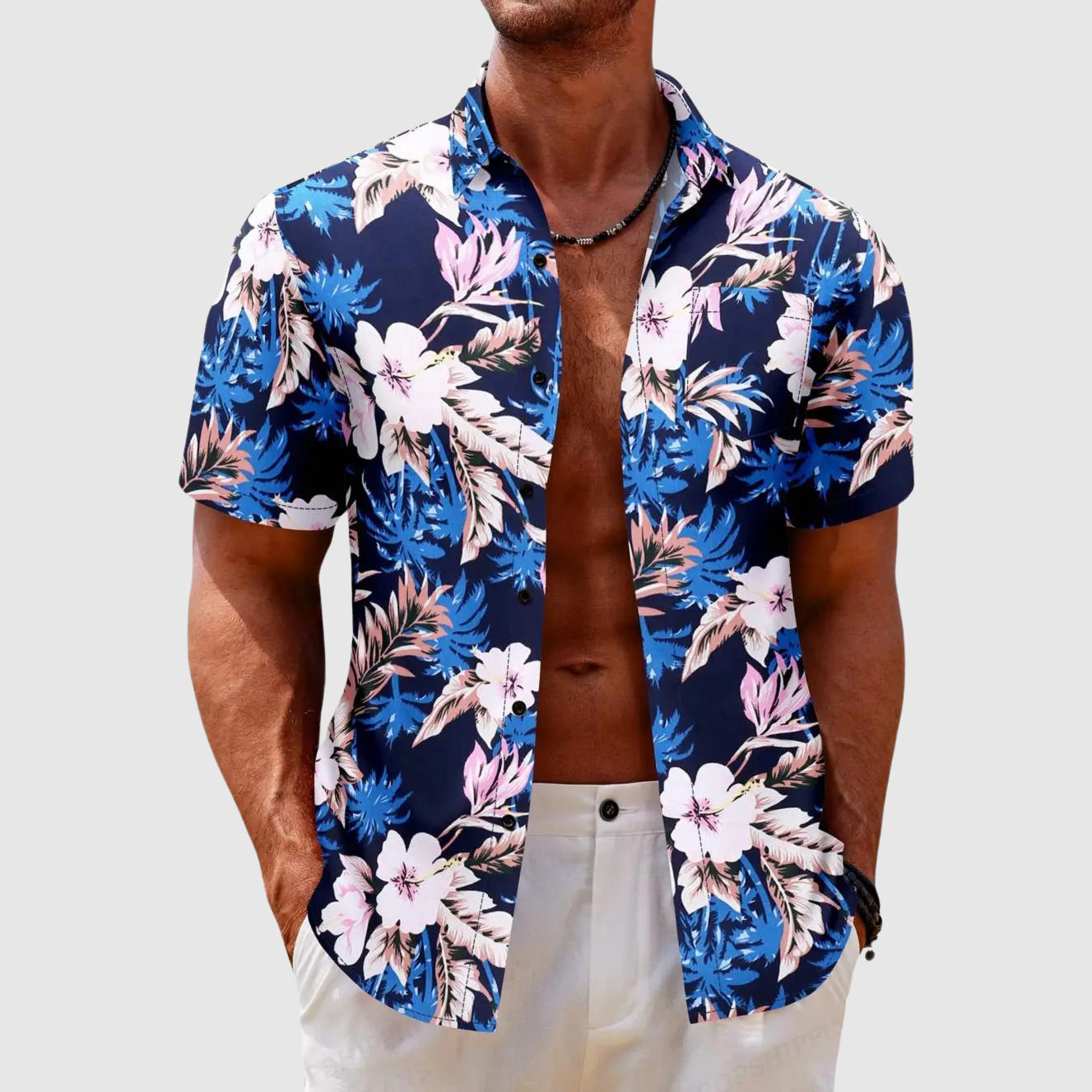 Roberto Russo Havana Botanica tropical floral shirt lightweight turn-down collar beachwear fit