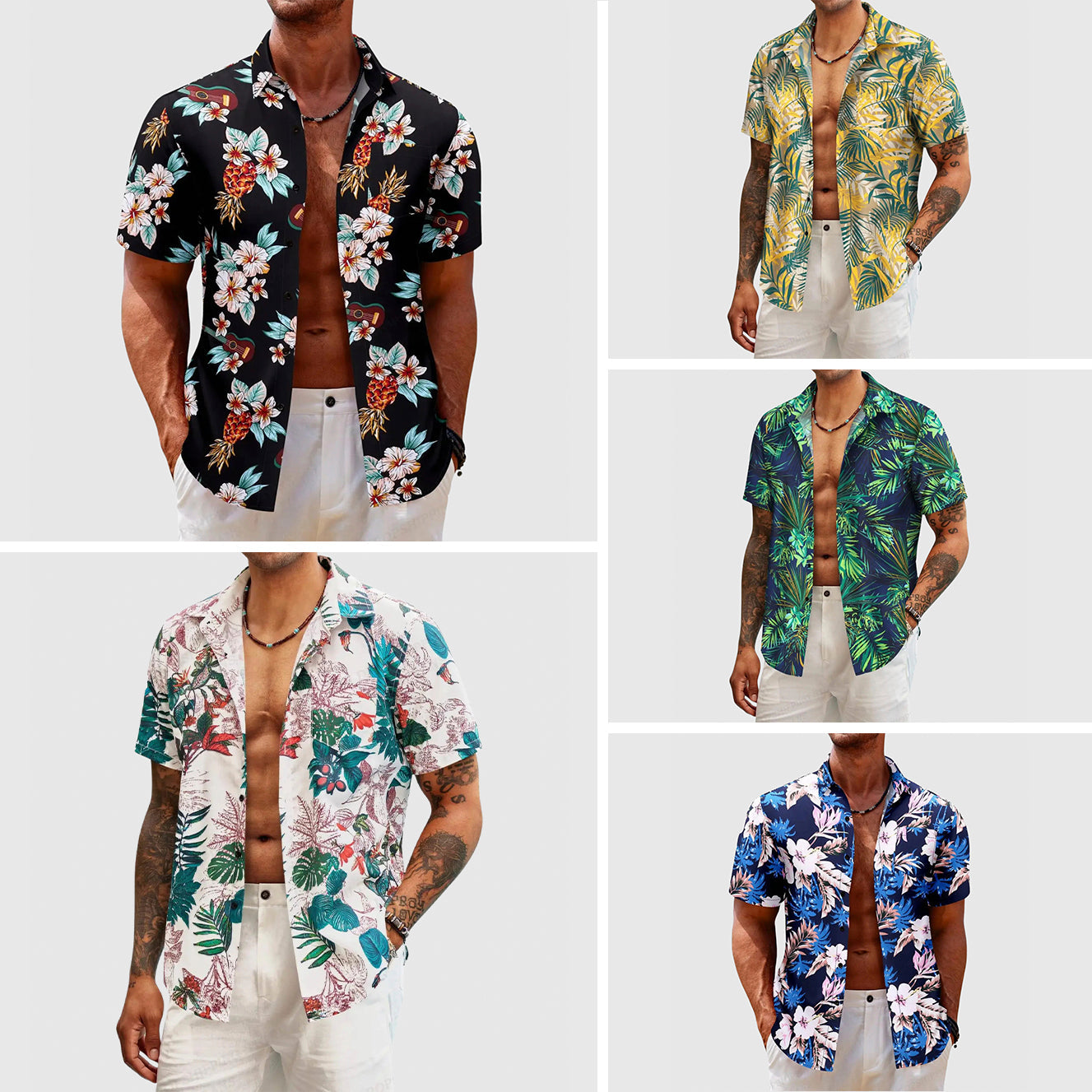 Roberto Russo Havana Botanica men's tropical floral shirt lightweight turn-down collar beachwear