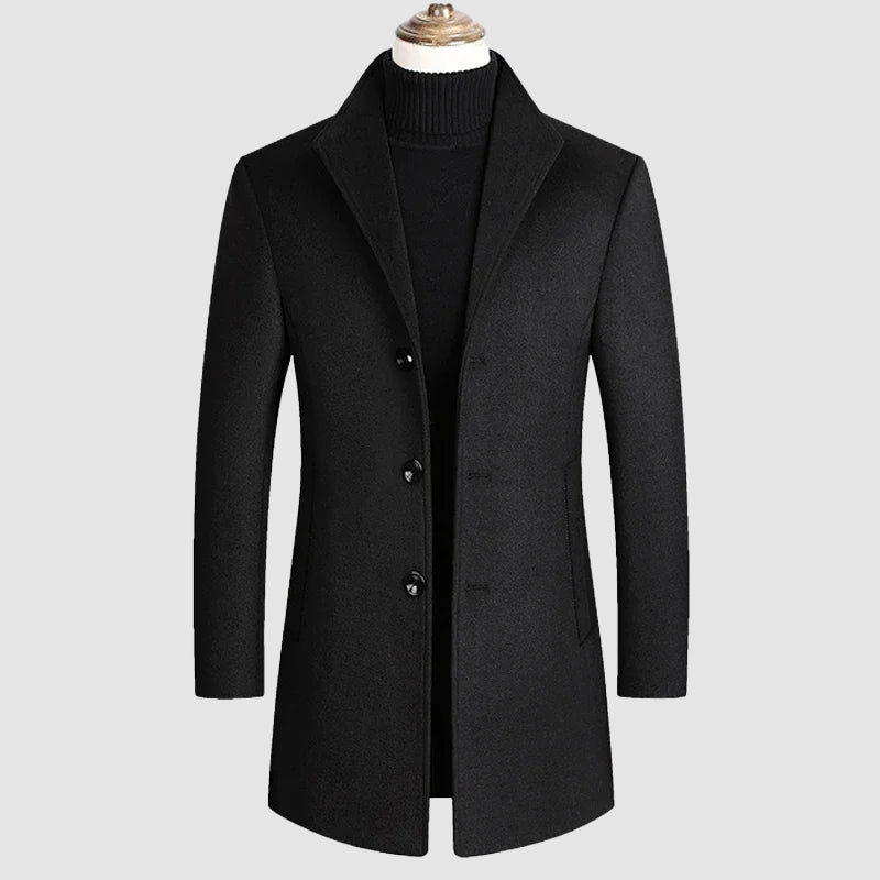 Roberto Russo Heritage wool blend coat, classic tailored cut with full-length nanosilk lining