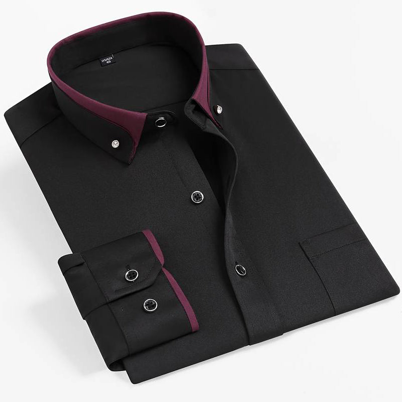 Roberto Russo L'Esprit de Luxe men's luxury poly-blend dress shirt with distinctive collar refined tailoring