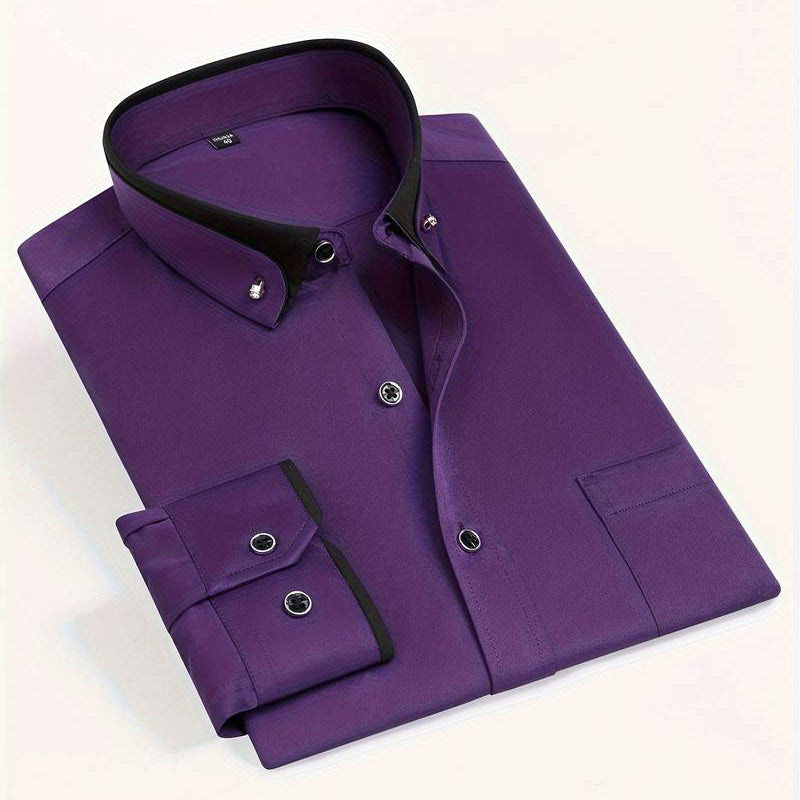 Roberto Russo L'Esprit de Luxe men's luxury poly-blend dress shirt with distinctive collar