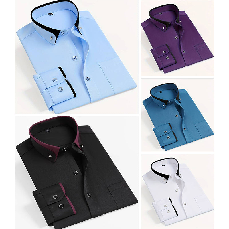 Roberto Russo L'Esprit de Luxe men's luxury poly-blend dress shirt with distinctive collar