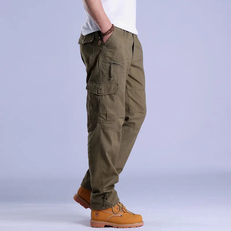 Roberto Russo Liberty Ridge khaki cargo pants relaxed fit rugged cotton blend with multi-pocket design