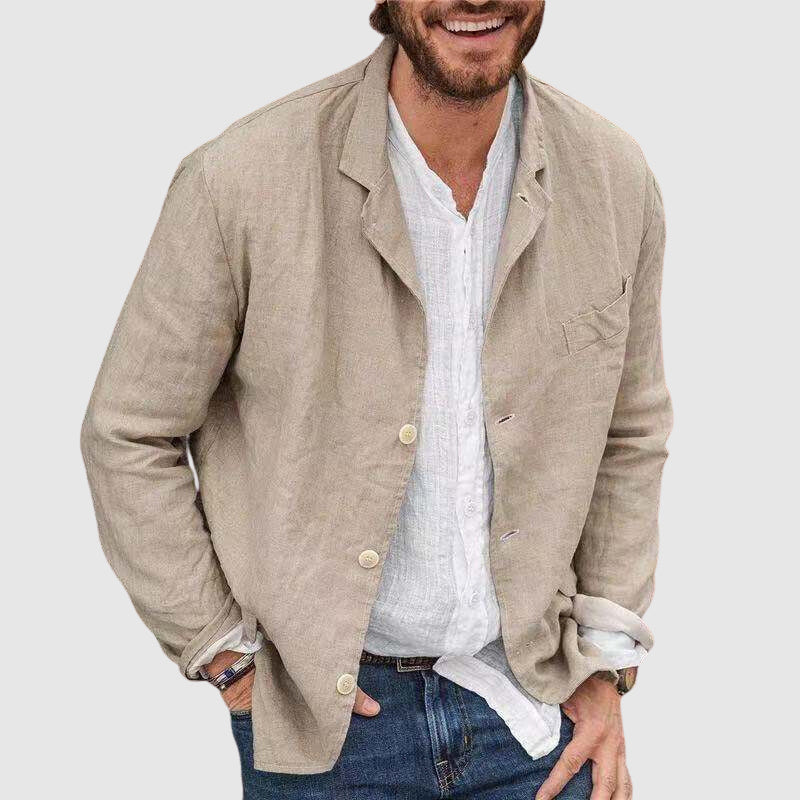 Roberto Russo Long Island men's cotton linen blazer garment-washed soft drape smart-casual versatile