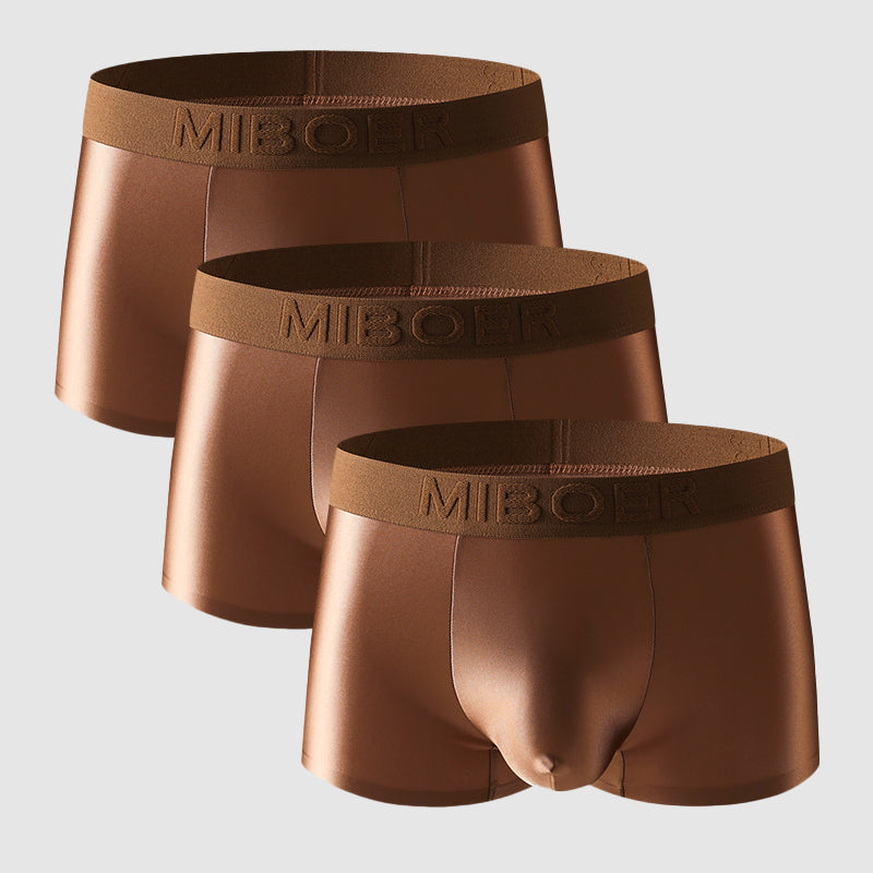 Men's satin nylon boxers in luxe finish, ultra-thin breathable fabric with silky smooth stretch fit