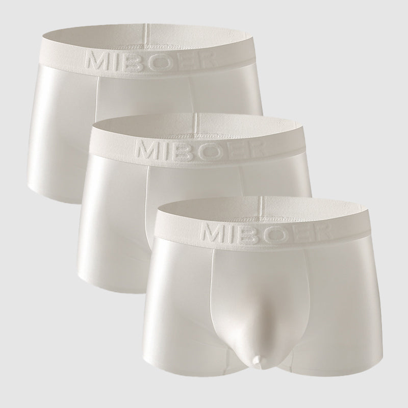 Men's satin nylon boxers silky ultra-thin breathable stretch underwear in luxe comfort fit