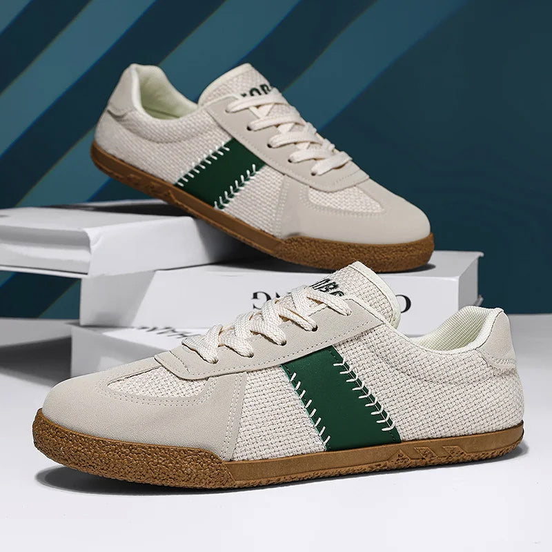 Roberto Russo Soriano casual sneakers cream woven upper retro-modern style urban men breathable canvas