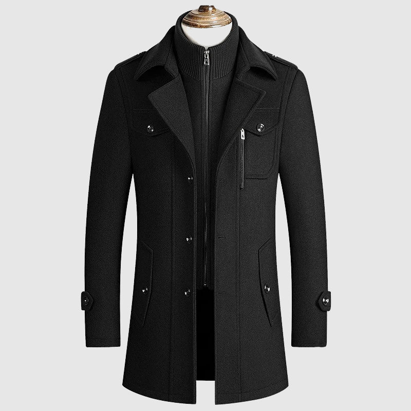 Roberto Russo verdant green wool blend structured professional coat with modern silhouette