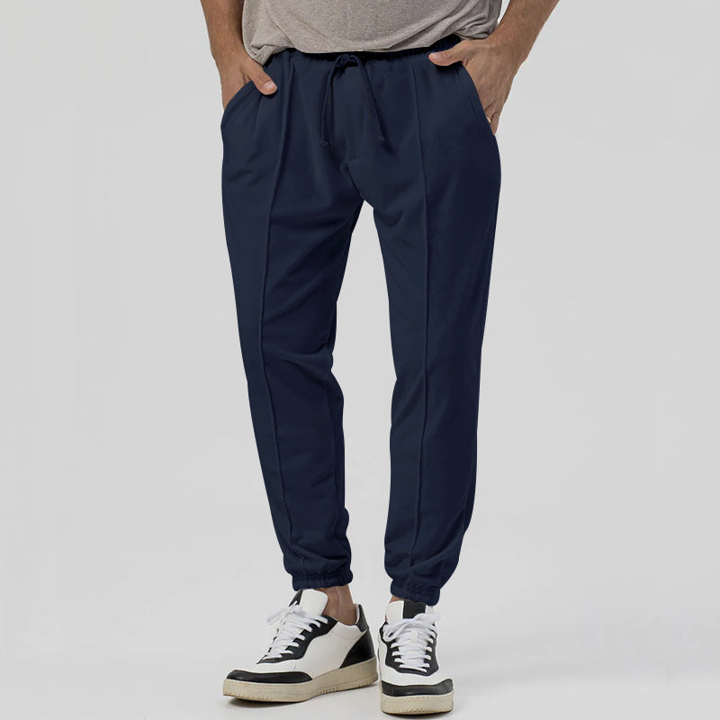 Roberto Russo navy blue slim-fit active pants cotton blend micro-bounce elastic waistband
