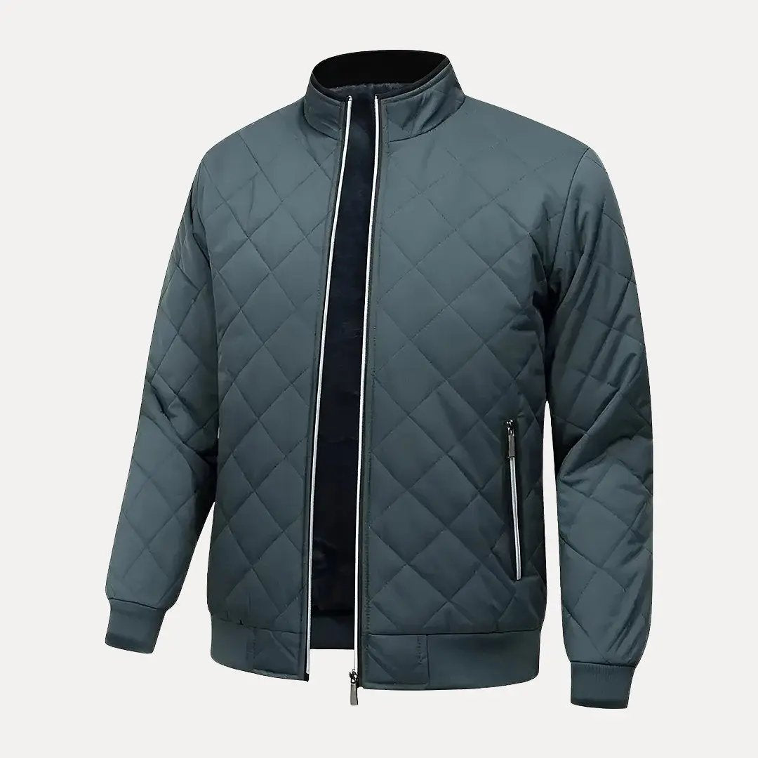 Men's lightweight quilted jacket in neutral tone, casual slim fit with quilted warmth for fall winter