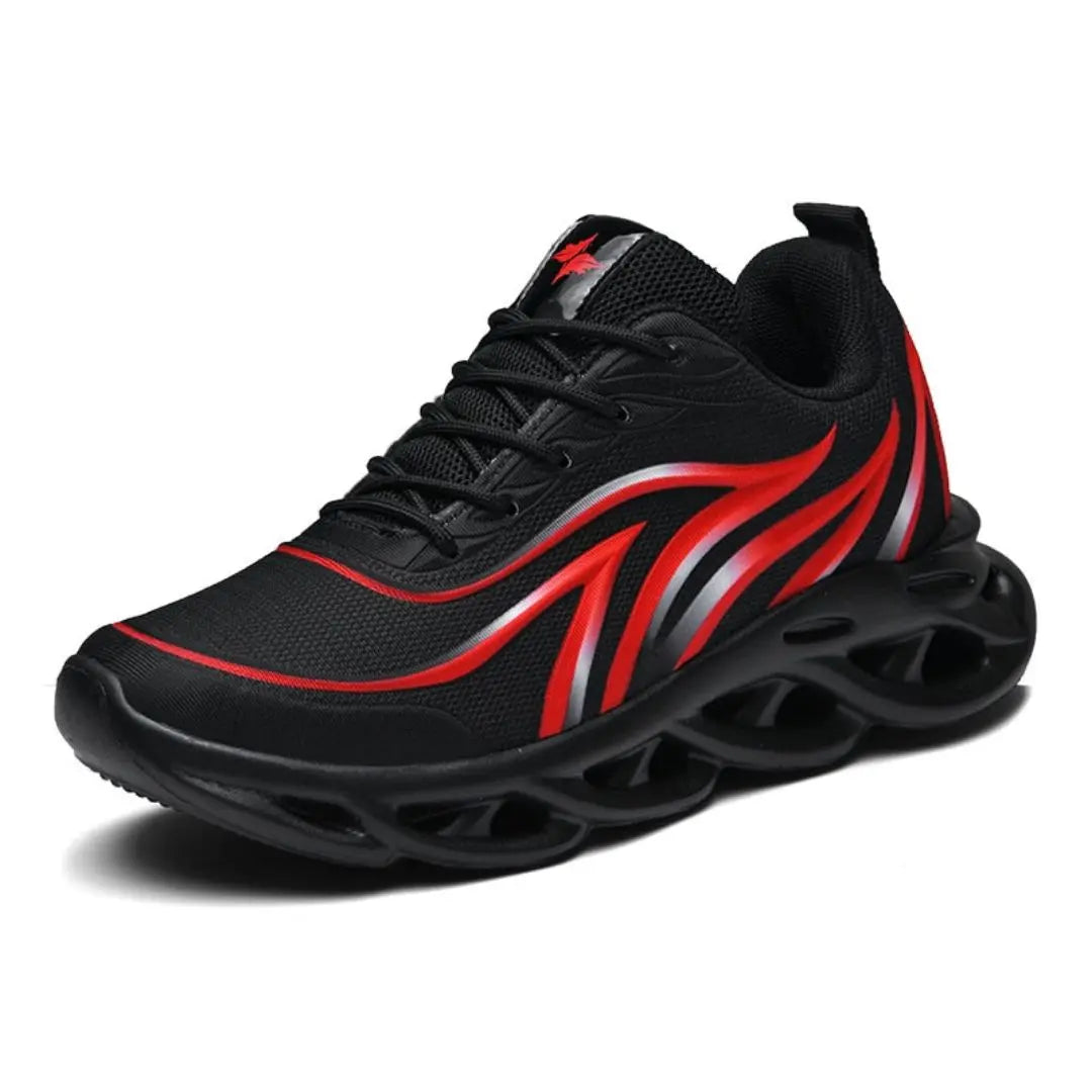 Men's Ronin athletic sneakers black precision-knit upper blade sole performance running shoes
