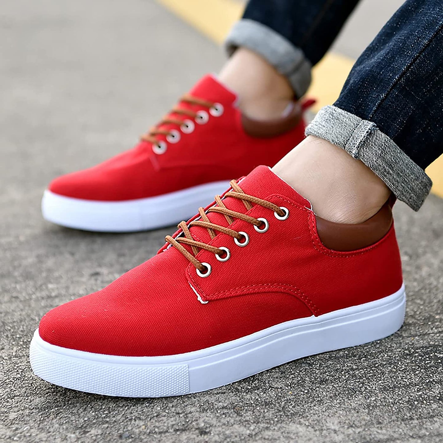 Max white men's sneakers with raised supportive sole, versatile elegant design for office and sport