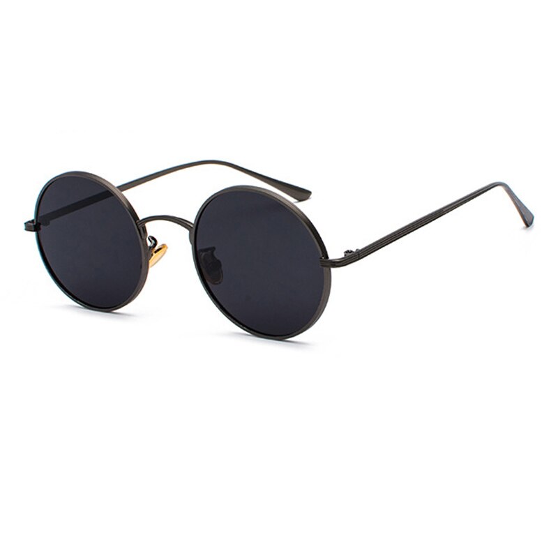 Men's round metal frame sunglasses vintage style UV400 polycarbonate lenses durable alloy build