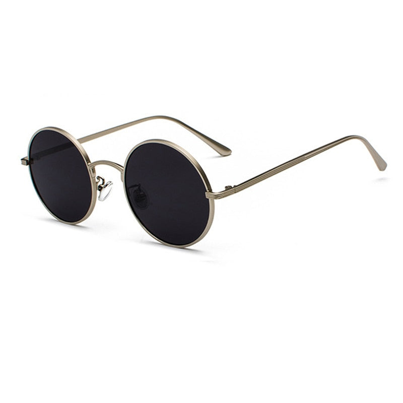 Men's round metal frame sunglasses vintage style UV400 polycarbonate lenses durable alloy build