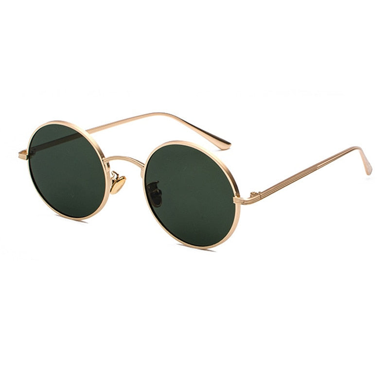 Men's round metal frame sunglasses vintage style UV400 polycarbonate lenses durable alloy build