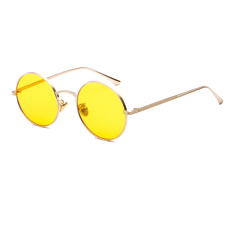 Men's round metal frame sunglasses vintage style UV400 polycarbonate lenses durable alloy build