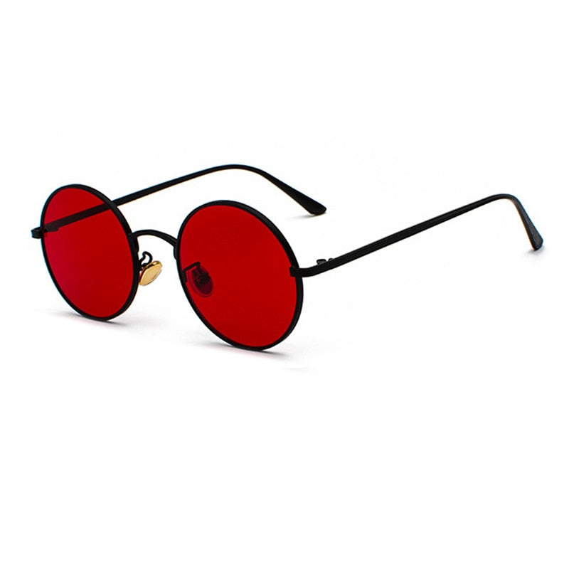 Men's round metal frame sunglasses vintage style UV400 polycarbonate lenses classic silhouette