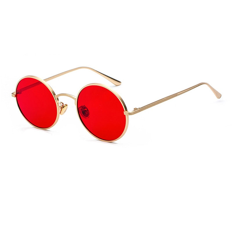Men's round metal frame sunglasses vintage style UV400 polycarbonate lenses durable alloy build